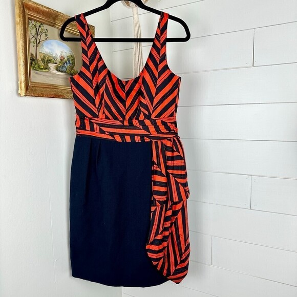Milly of New York Black and Red Chevron Mini Dress - Picture 1 of 7